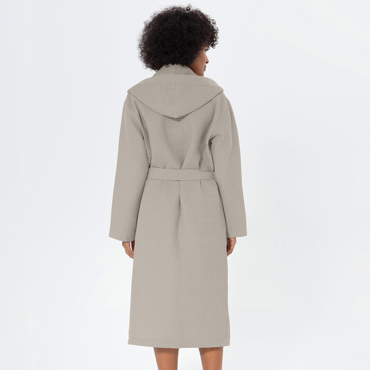 Women’s Turkish Cotton Waffle Hooded Robe