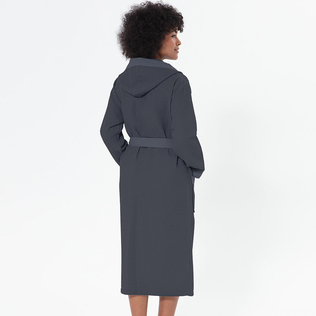 Women’s Turkish Cotton Waffle Hooded Robe