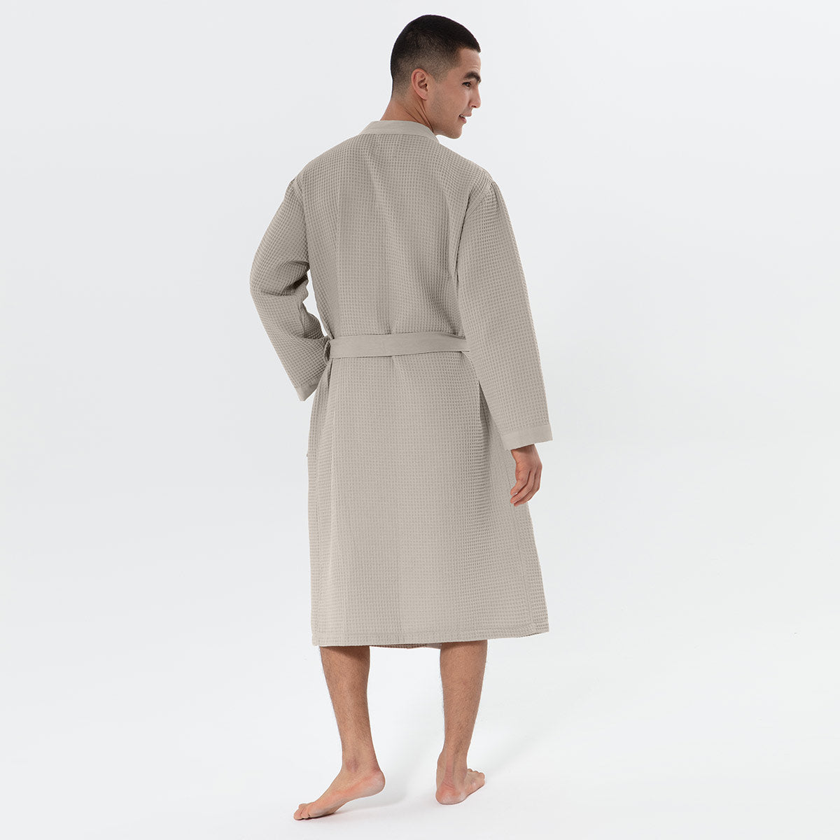 Men's Lightweight Kimono Waffle Spa Robe