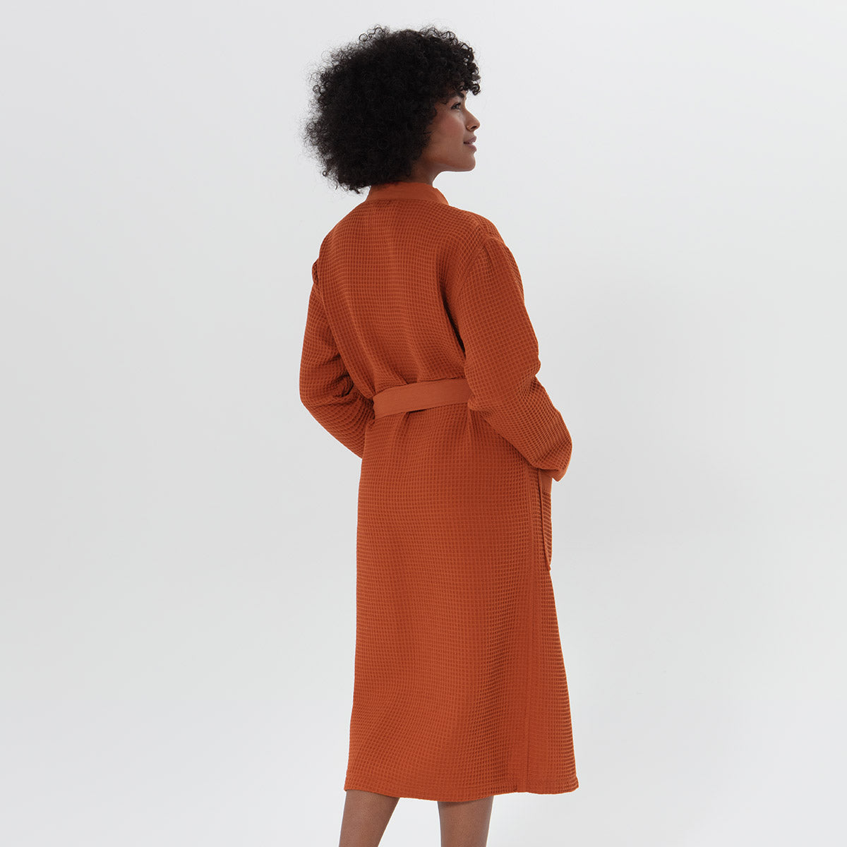 Women’s Lightweight Kimono Waffle Spa Robe