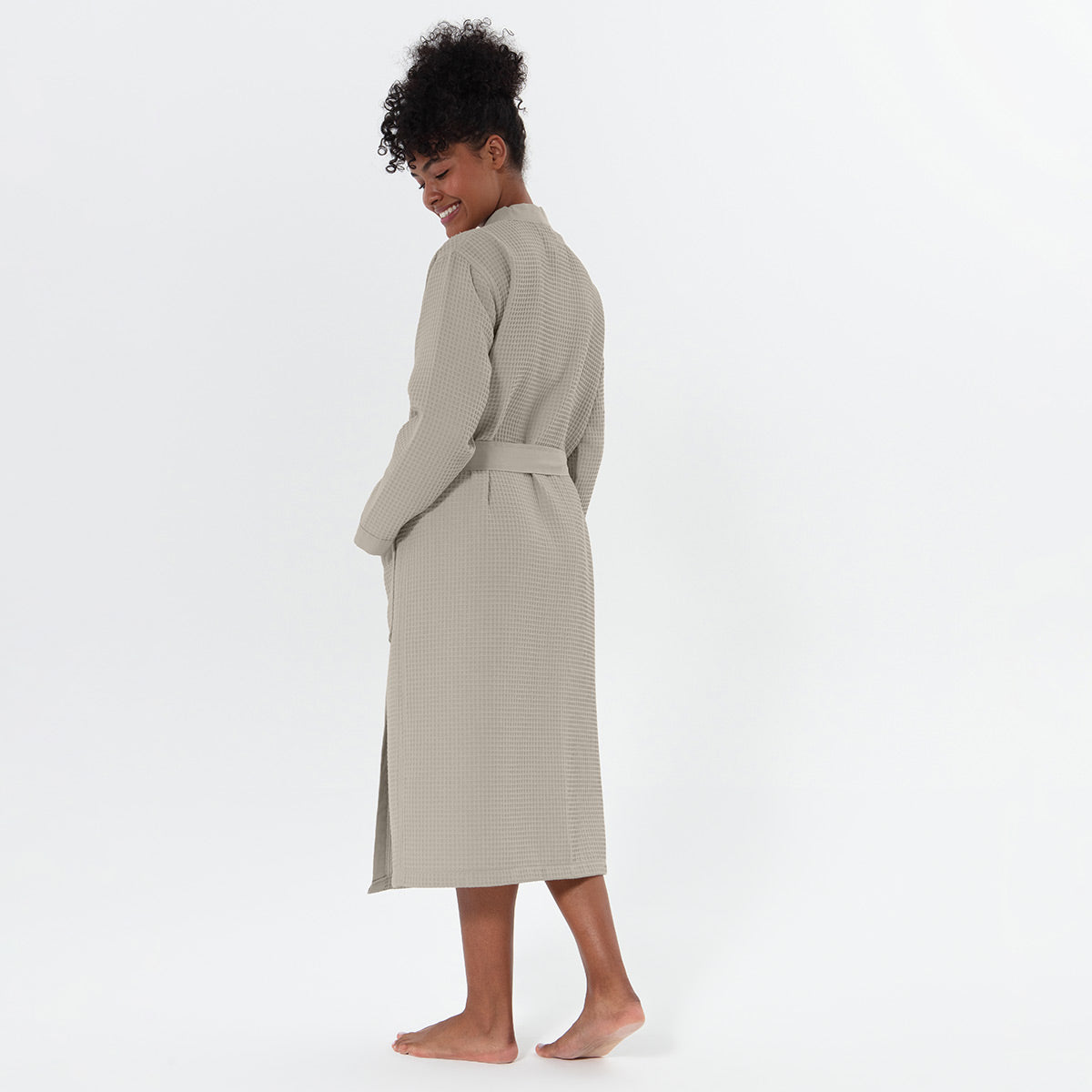 Women’s Lightweight Kimono Waffle Spa Robe