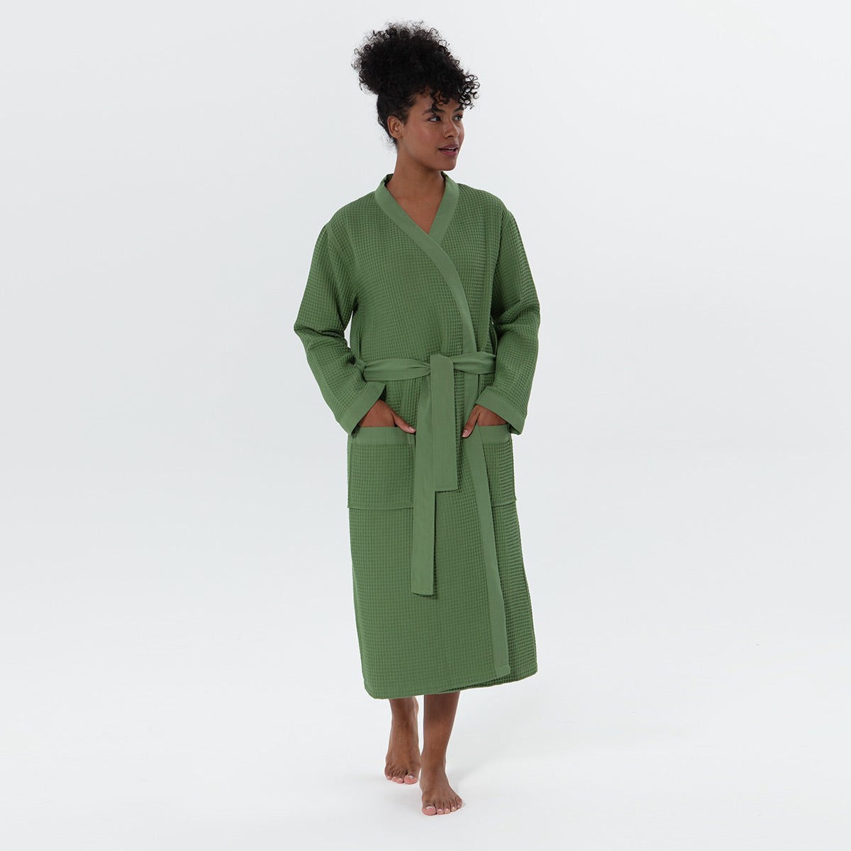 Women’s Lightweight Kimono Waffle Spa Robe