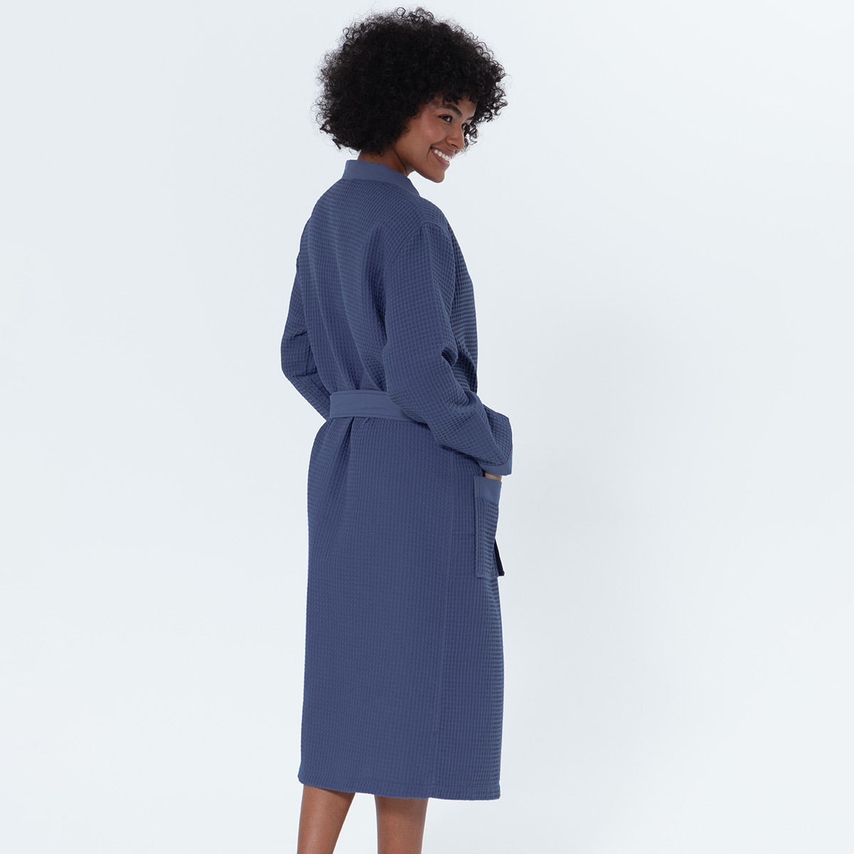 Women’s Lightweight Kimono Waffle Spa Robe