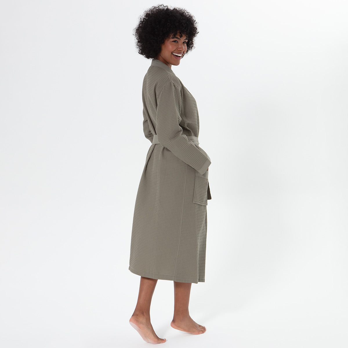 Women’s Lightweight Kimono Waffle Spa Robe